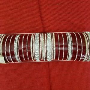 INDIAN DESIGNER WEDDING MAROON CZ CHOORA CHURA DUL